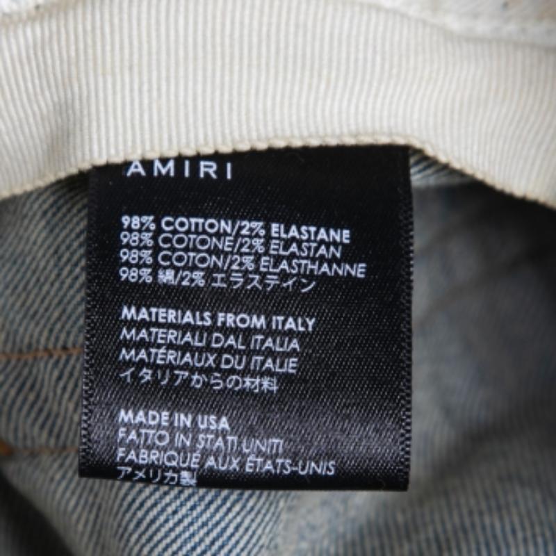 Amiri Blue Distressed Denim Skinny Jeans M Waist 32