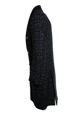 Amiri, Boucle long coat in black