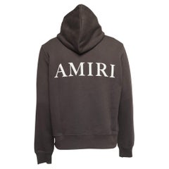 Amiri Brown Baumwolle Logo Druck Hoodie S