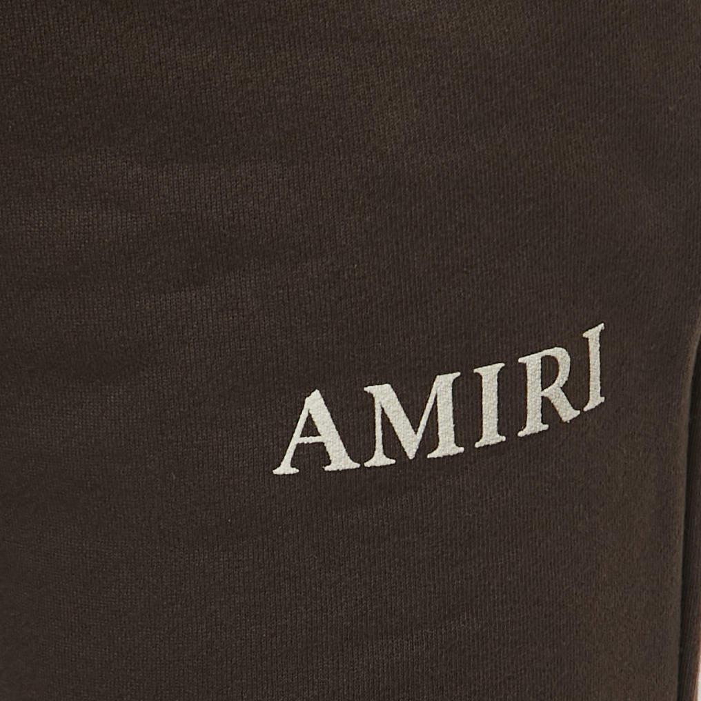 Amiri Brown Cotton Logo Print Joggers M For Sale 2