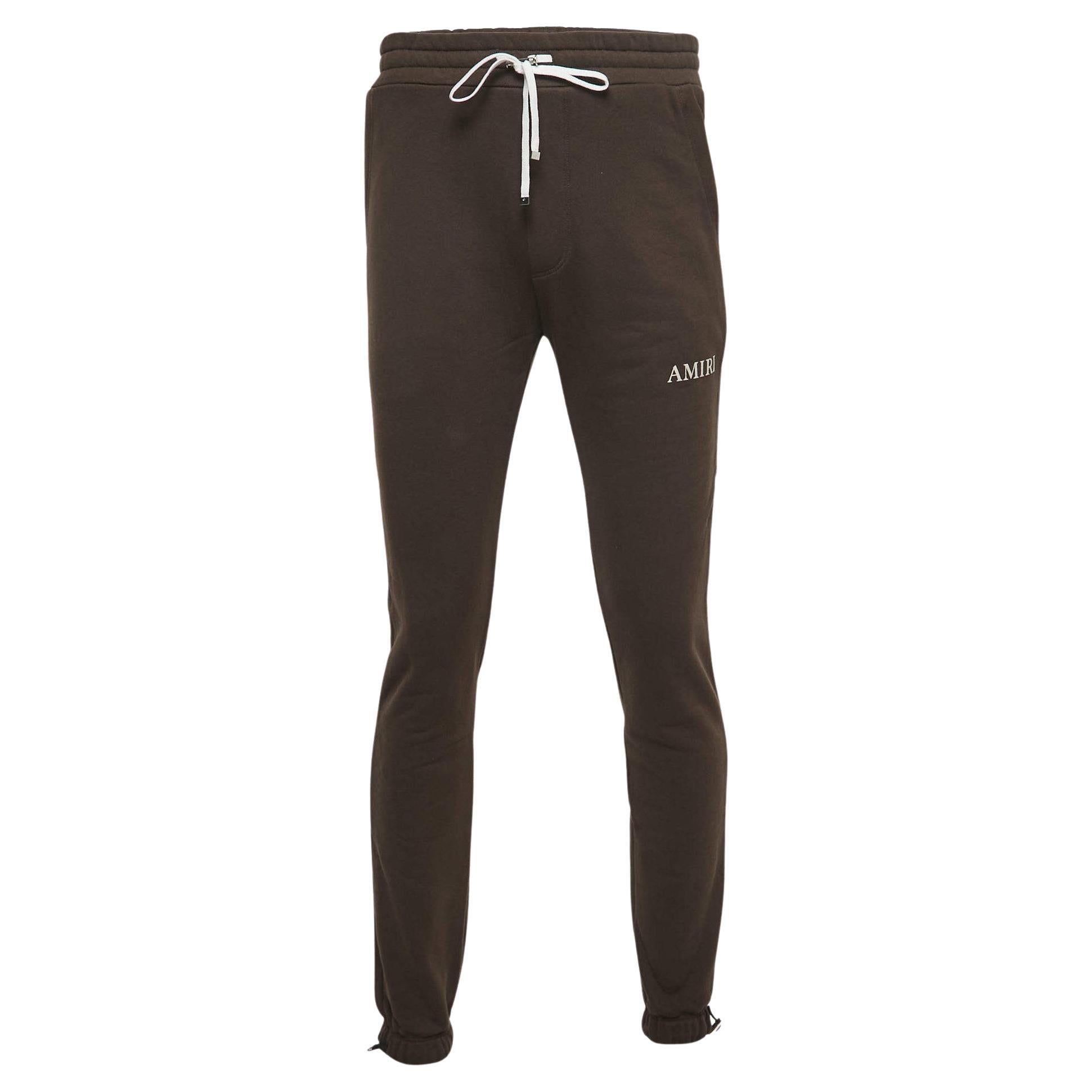 Pantalon de jogging en coton à logo Brown Amiri S en vente