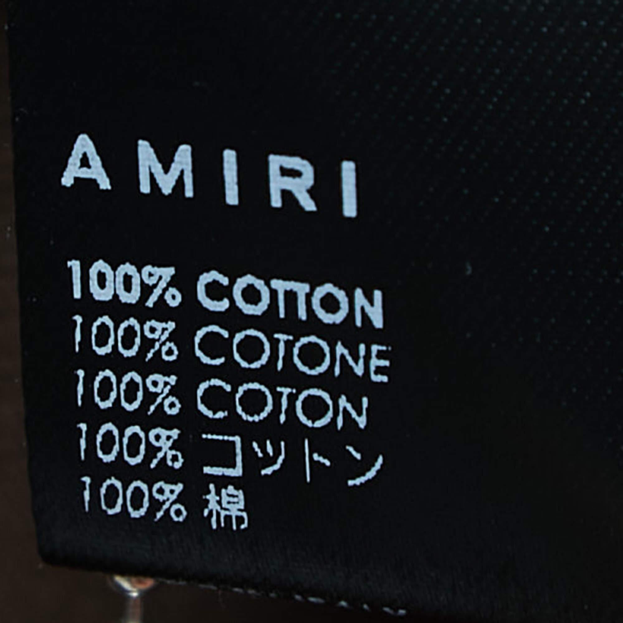 Amiri Brown Cotton Puff Logo Print T-Shirt 2XL For Sale 1