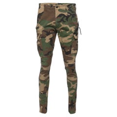 Amiri - Pantalon de voyage en coton camouflage marron et vert, taille M