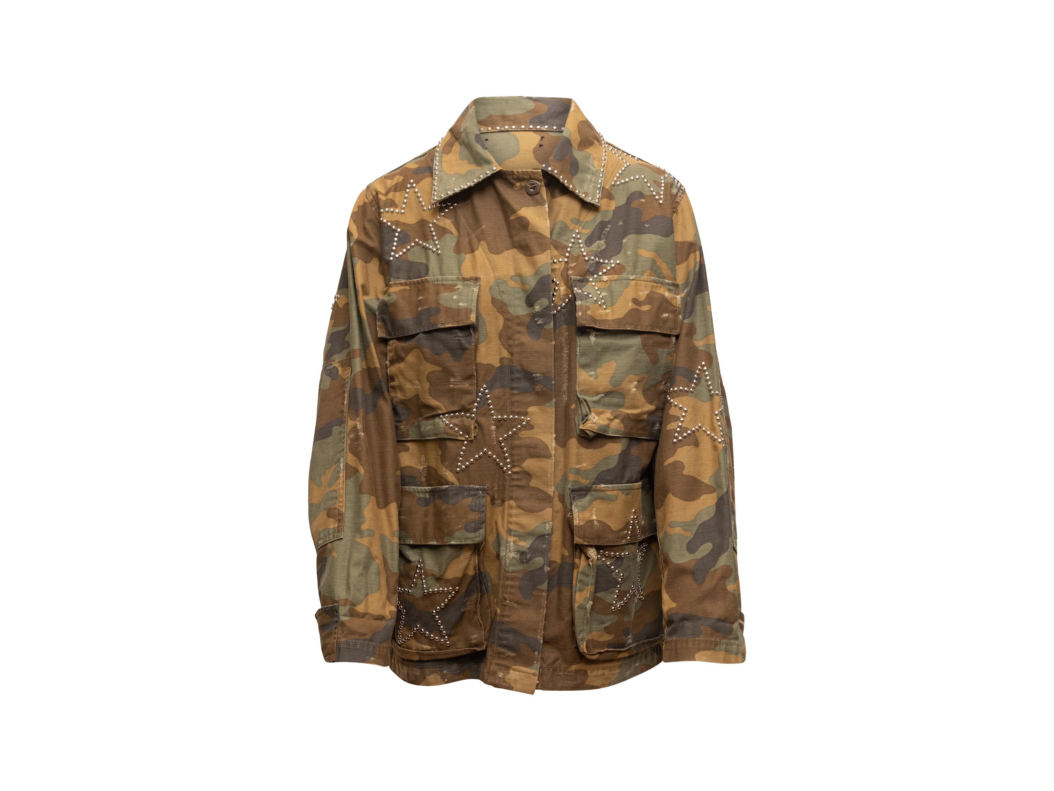 Multicolor Studded Camo Utility Jacket 