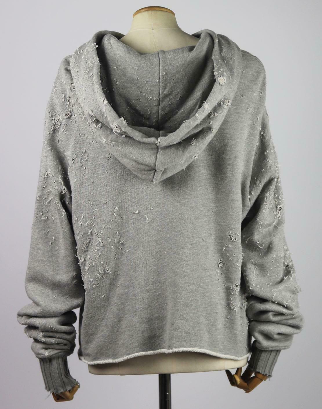 distressed cotton sweater hoodie