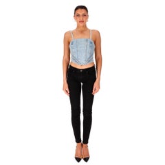 Top a corsetto in denim Amiri