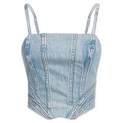 Top a corsetto in denim Amiri