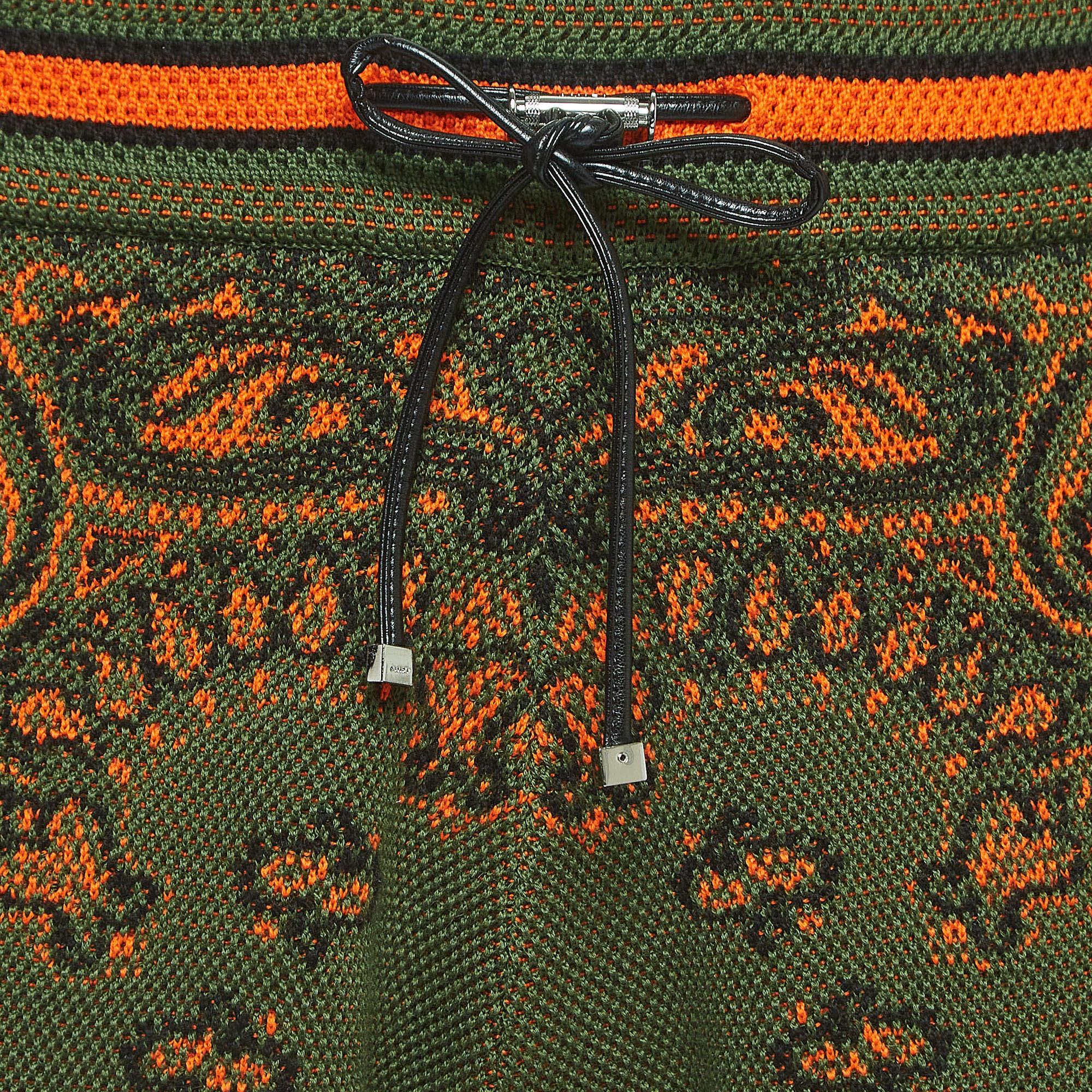 Amiri Short à cordon de serrage en tricot imprimé bandana vert L Excellent état - En vente à Dubai, Al Qouz 2