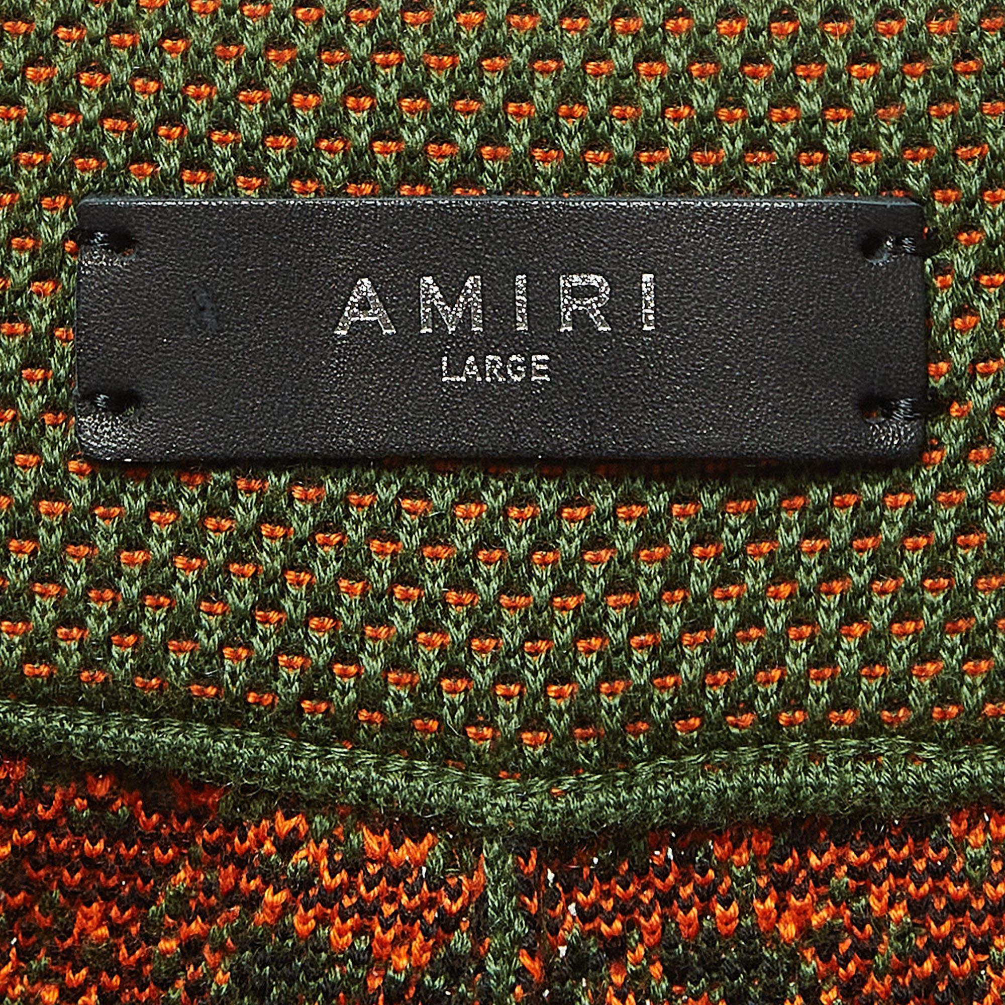 Amiri Short à cordon de serrage en tricot imprimé bandana vert L Pour femmes en vente
