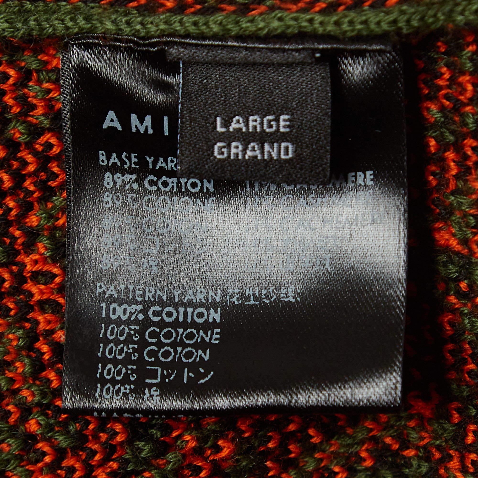 Amiri Green Bandana Print Knit Hoodie L 1