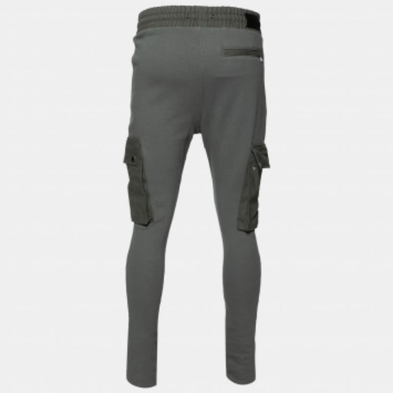 Noir Pantalon de survêtement slim en coton Greene & Greene Greene à poches détaillées M. en vente