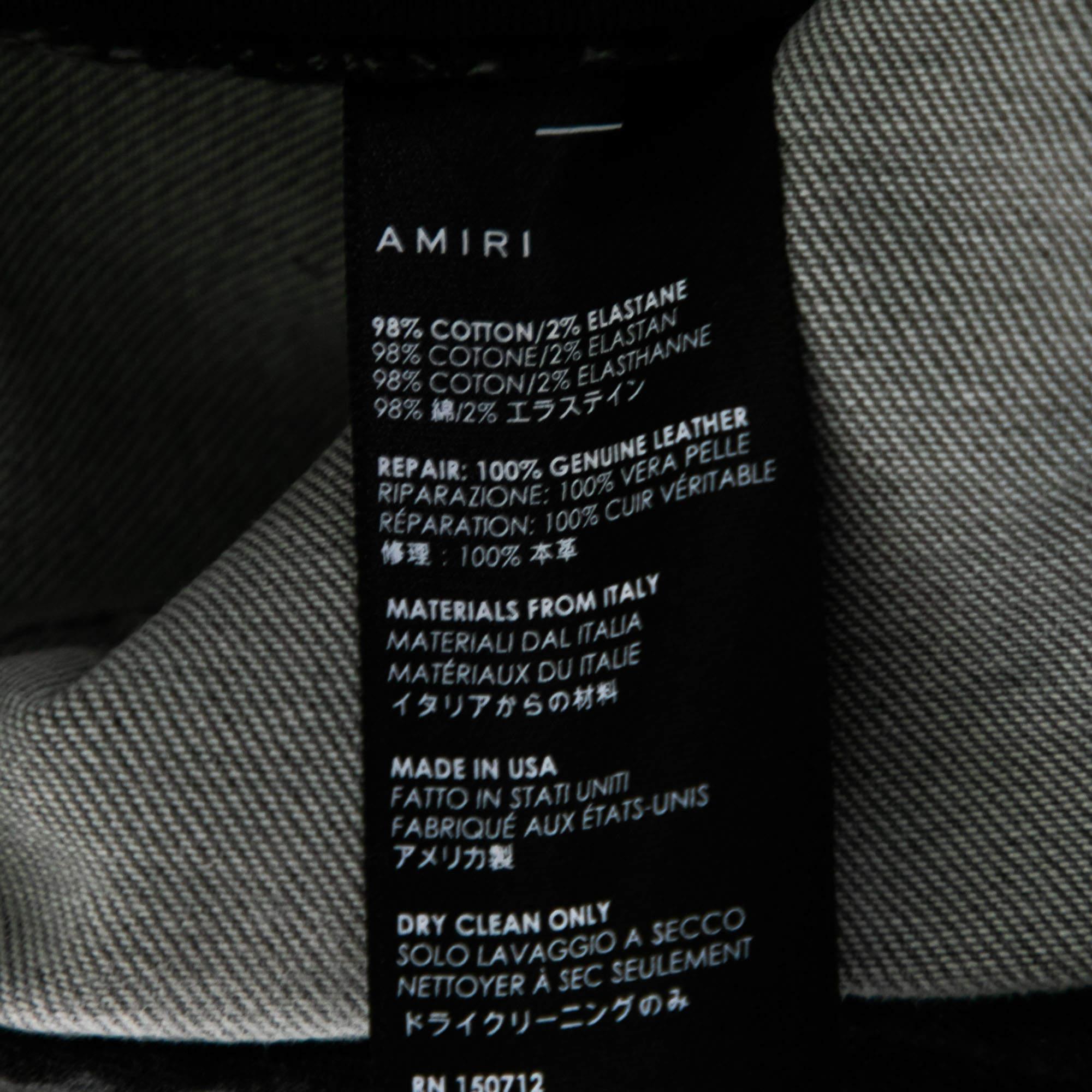 Amiri Jeans Skinny Distressed Denim Grigio S in vendita 2