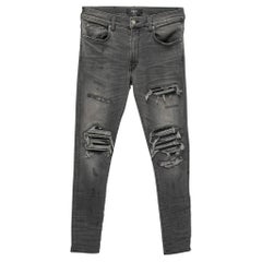 Amiri Graue Distressed Denim Skinny Jeans M Taille 31"