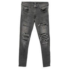 Amiri - Jean skinny en denim gris vieilli taille M 31"