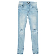 Amiri Indigo Light Wash Denim Distressed Skinny Jeans XS