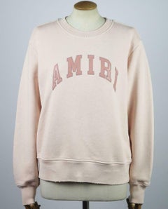 Amiri Leather Trimmed Cotton Jersey Sweatshirt