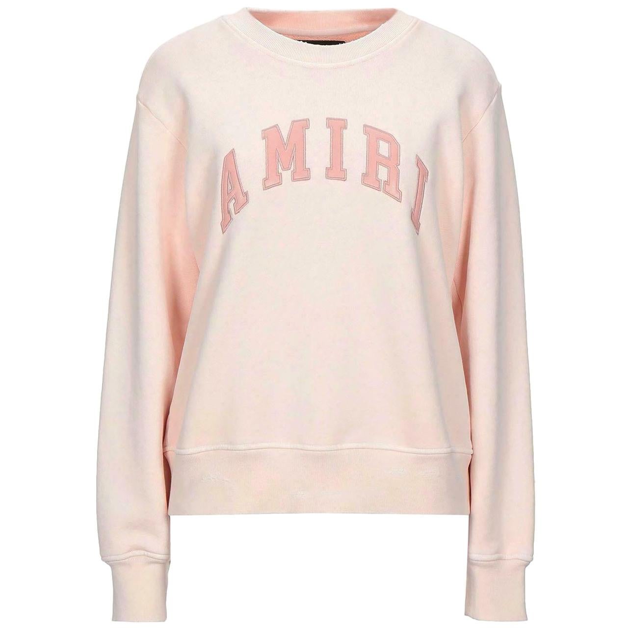 Amiri Leather Trimmed Cotton Jersey Sweatshirt