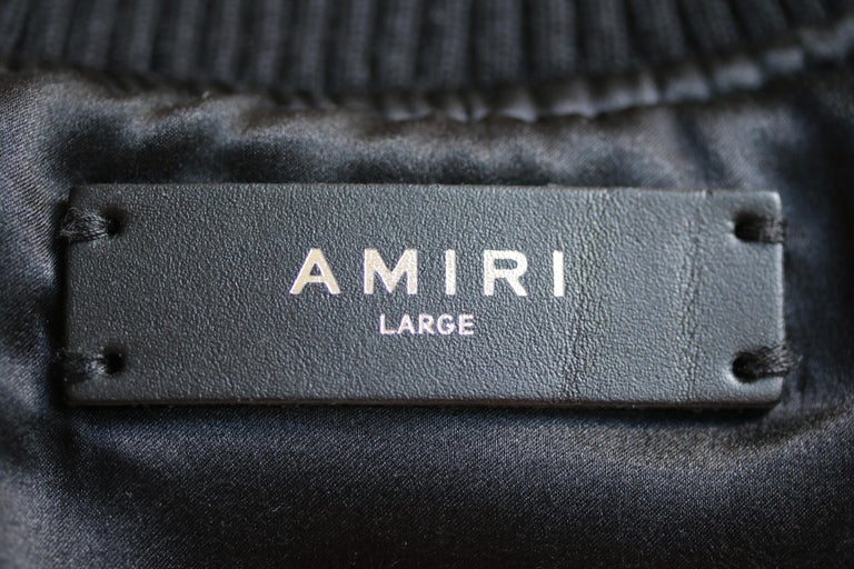 Amiri Leopard Print Silk Satin Bomber Jacket For Sale at 1stDibs ...