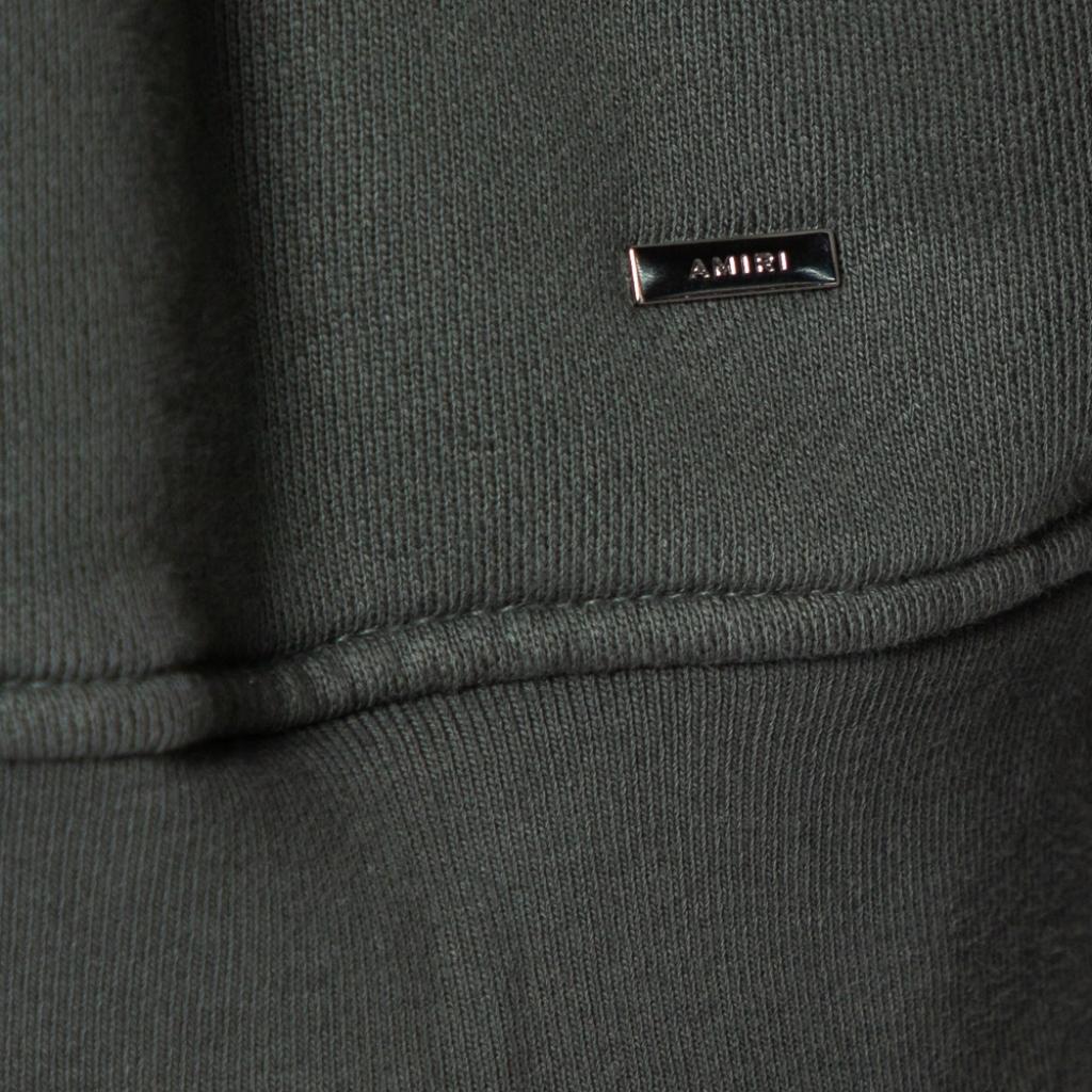 Amiri Military Green Cotton Knit Patched Detail Hoodie XS In Good Condition In Dubai, Al Qouz 2