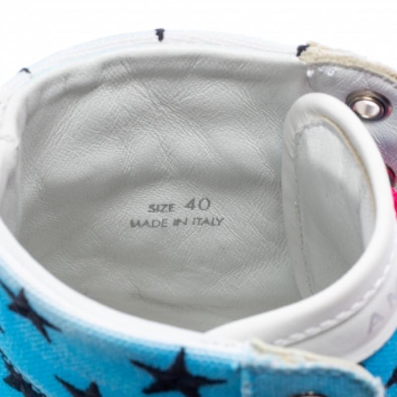 Men's Amiri Multicolor Canvas High Top Sneakers Size 40 For Sale