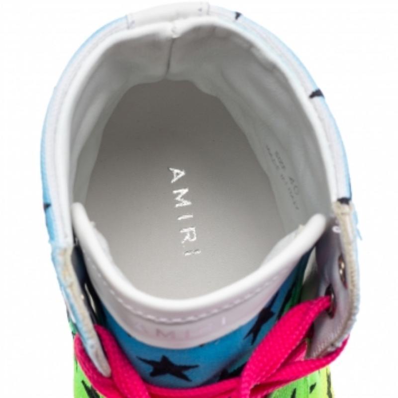 Amiri Multicolor Canvas High Top Sneakers Size 40 For Sale 1