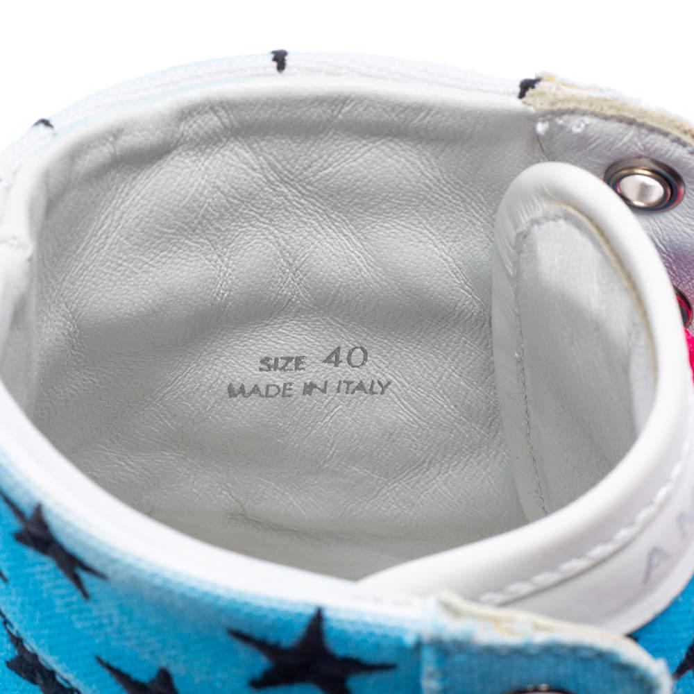 Amiri Multicolor Canvas High Top Sneakers Size 40 Pour hommes en vente