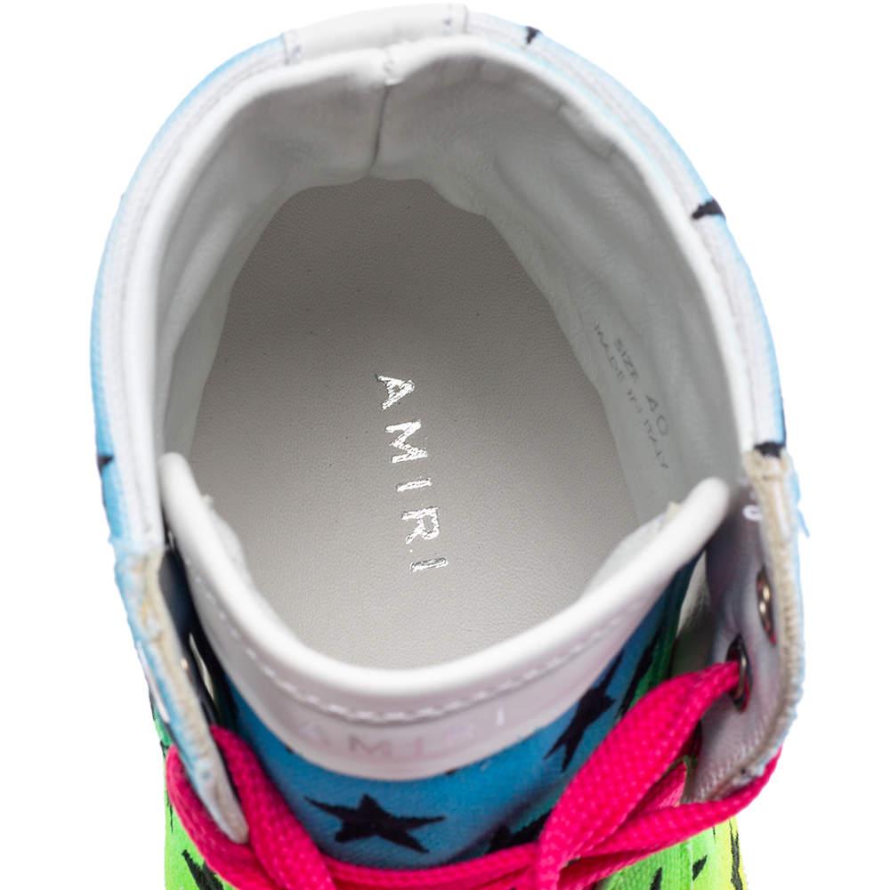 Amiri Multicolor Canvas High Top Sneakers Size 40 en vente 1