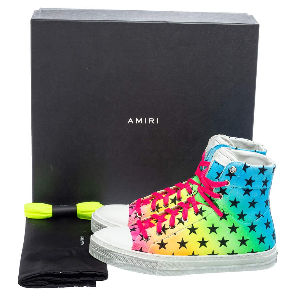 Amiri Multicolor Canvas High Top Sneakers Size 40 en vente 3