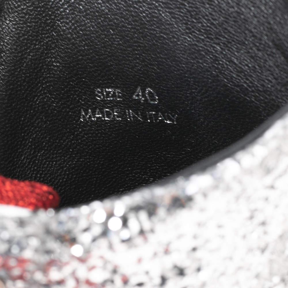 Amiri Multicolor Glitter And Leather High Top Sneakers Size 40 3