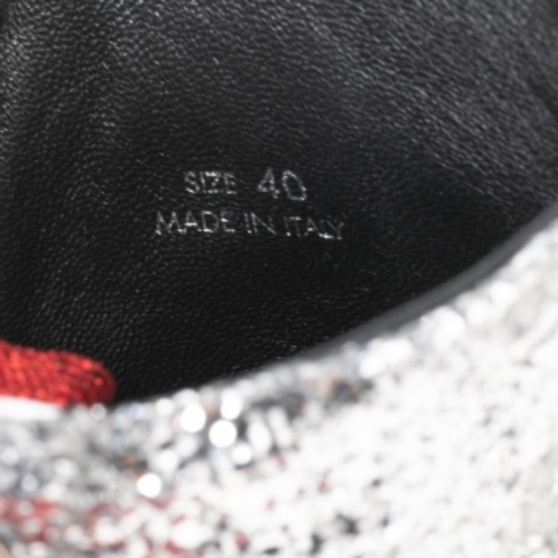 Amiri Multicolor Glitter And Leather High Top Sneakers Size 40 For Sale 3
