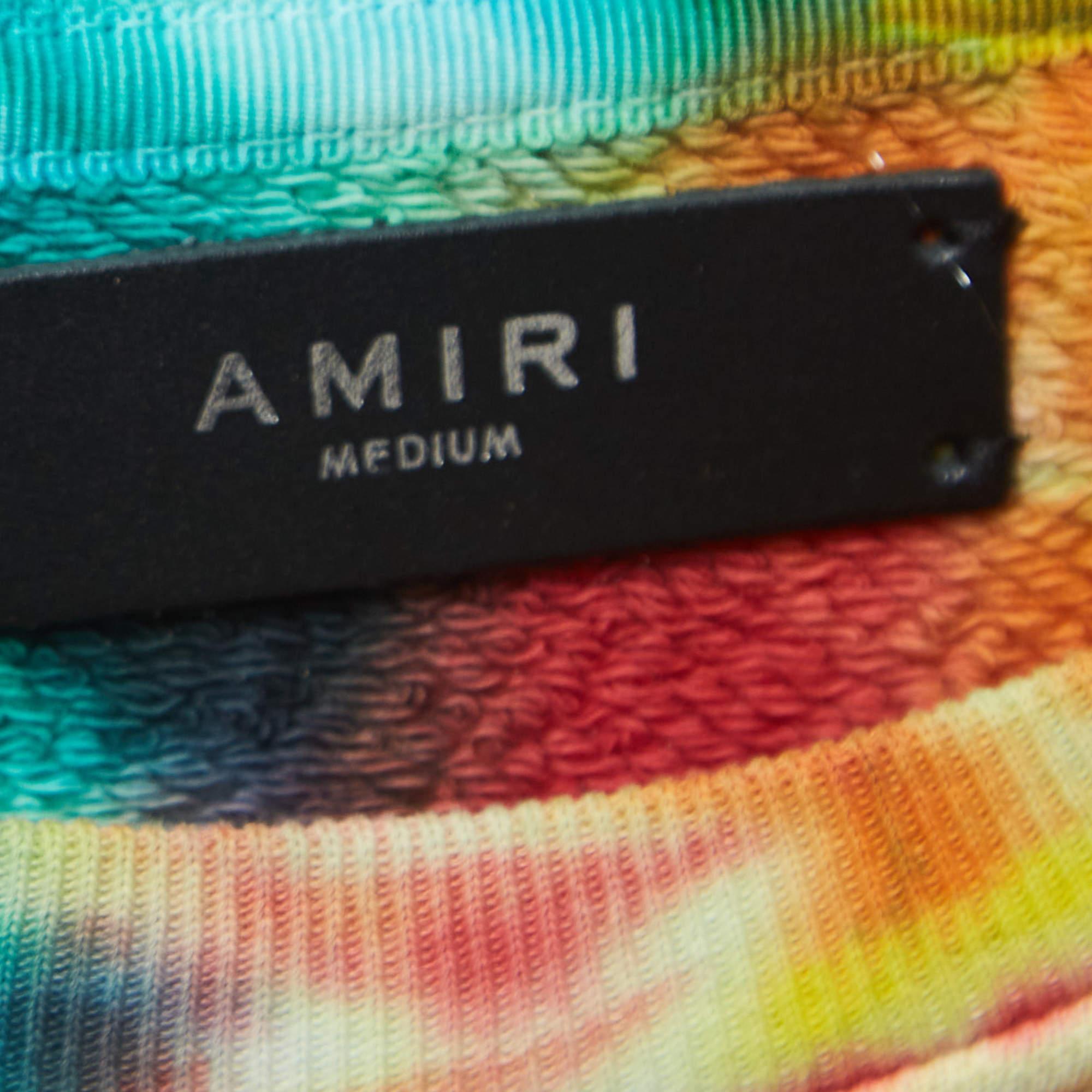 Amiri Multicolor Tye-Dye Effect Cotton Sweatshirt M In Excellent Condition For Sale In Dubai, Al Qouz 2