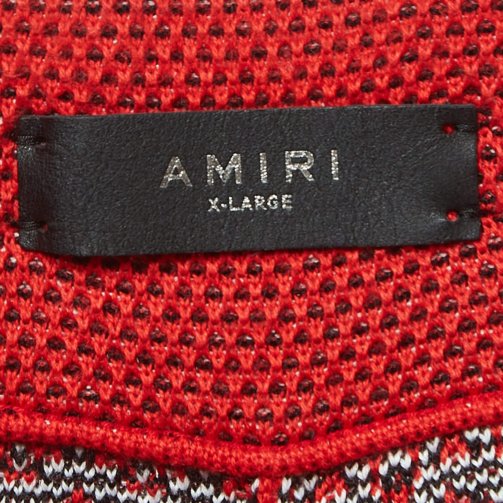 Amiri - Short en maille imprimé bandana rouge XL Pour hommes en vente