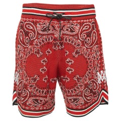 Amiri Red Bandana Print Knit Shorts XL