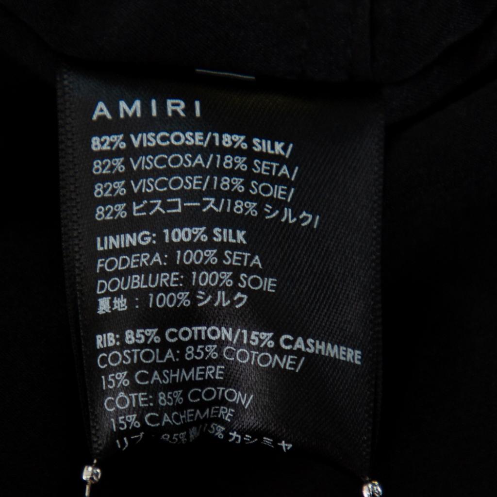 Black Amiri Red Velvet Zip Front Oversized Jacket XS