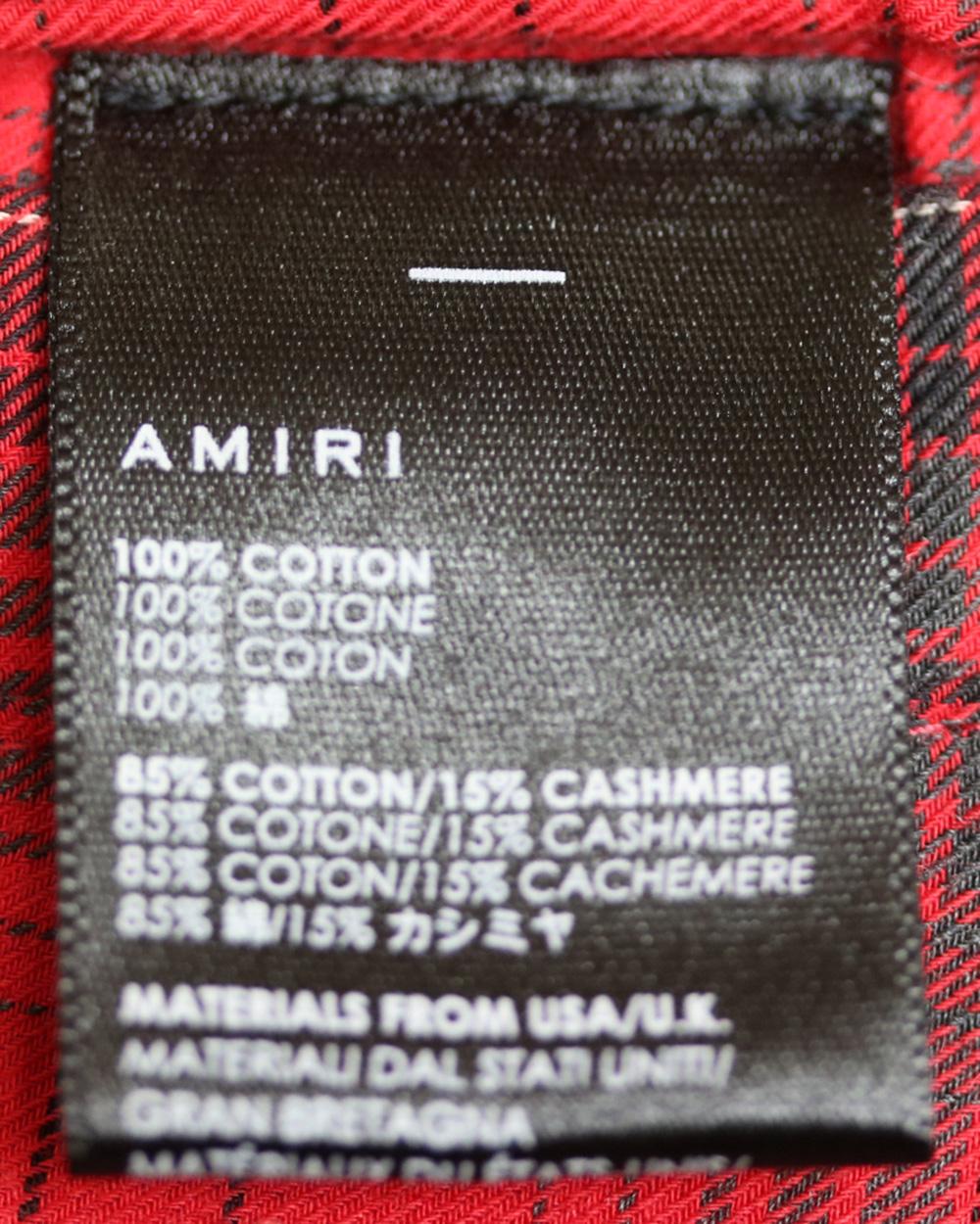 Amiri Reversible Checked Cotton Flannel and Denim Bomber Jacket In Excellent Condition In London, GB
