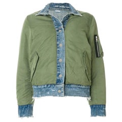 Amiri Reversible Nylon and Denim Bomber Jacket