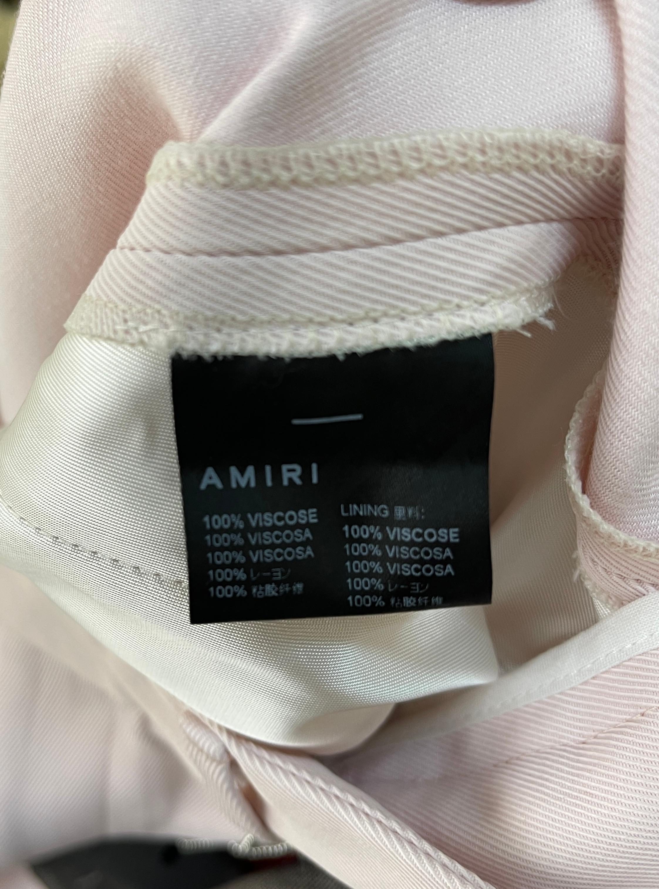 Amiri S/S2023 Double Pleated Trouses in Pink For Sale 7