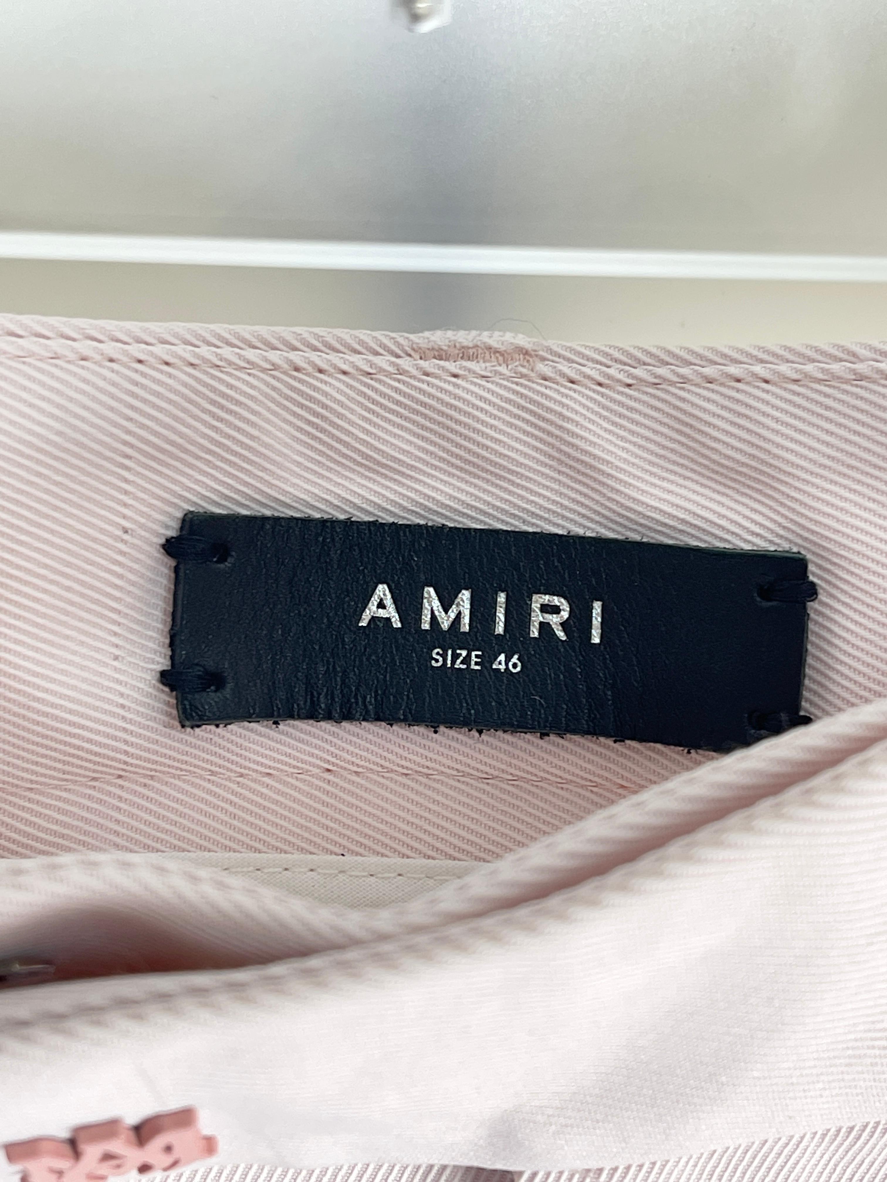 Amiri S/S2023 Double Pleated Trouses in Pink For Sale 3