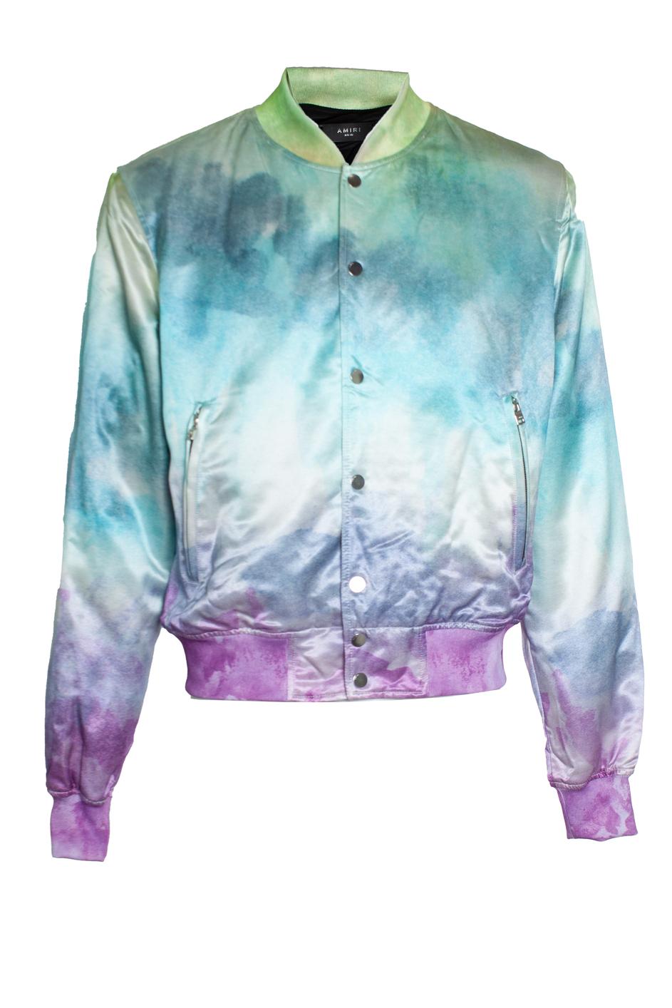 Amiri, Bomberjacke aus aquarellierter Seide Herren im Angebot