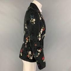 AMIRI Size 38 Black Jacquard Viscose Wool Peak Lapel Sport Coat