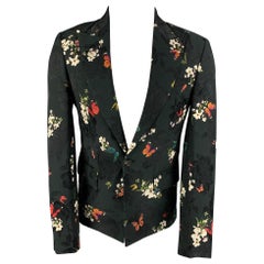 AMIRI Size 38 Black Jacquard Viscose Wool Peak Lapel Sport Coat