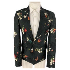 AMIRI Size 38 Black Jacquard Viscose Wool Peak Lapel Sport Coat