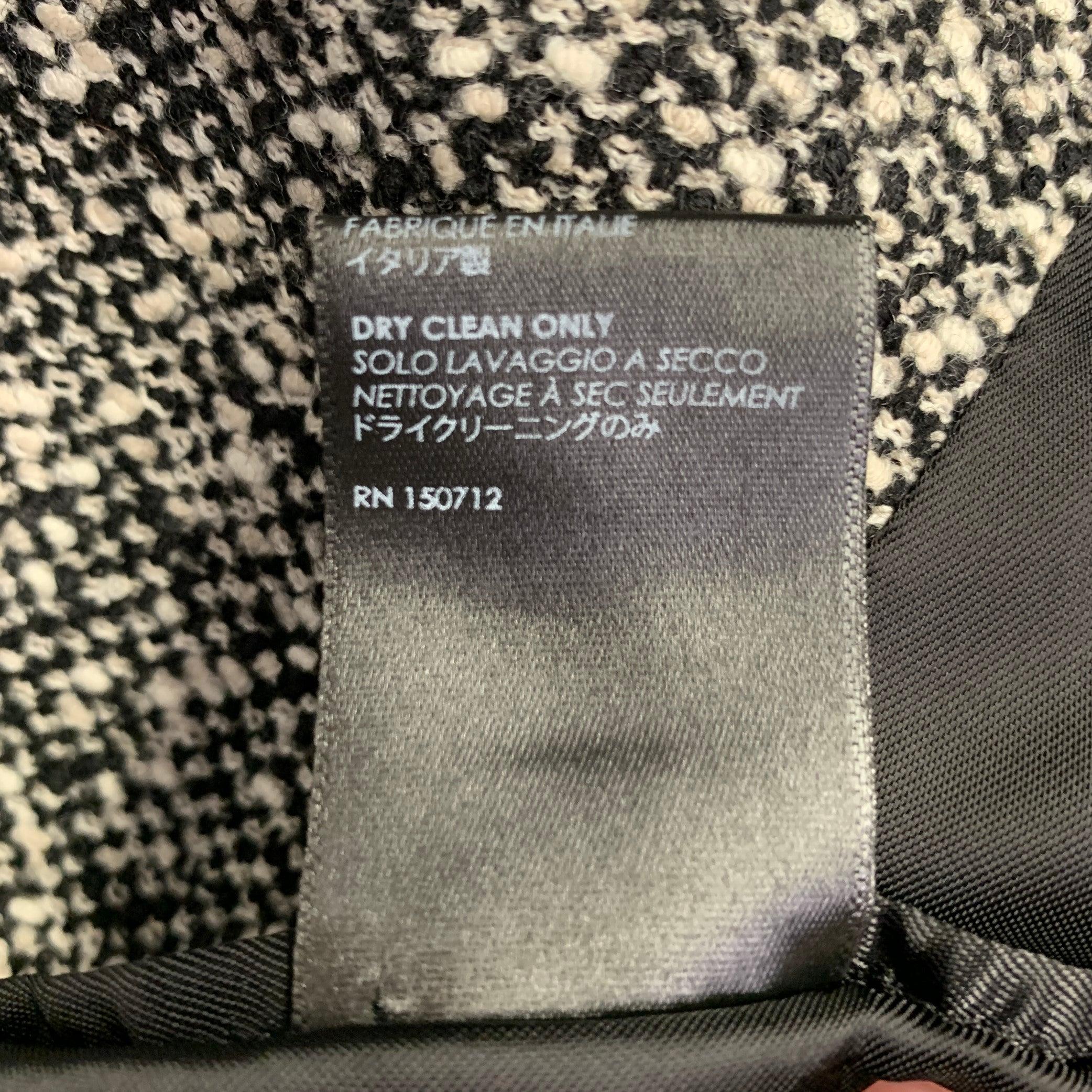 AMIRI Size 40 Black White Tweed Wool Blend Double Breasted Suit 6