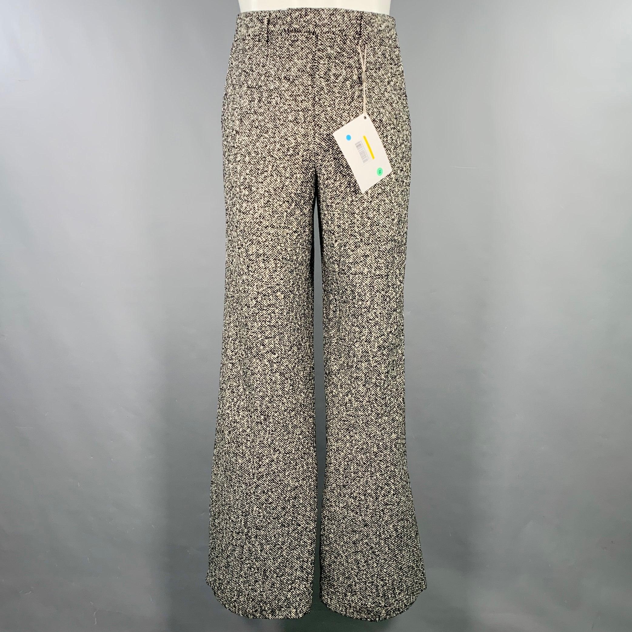 AMIRI Size 40 Black White Tweed Wool Blend Double Breasted Suit In Excellent Condition In San Francisco, CA