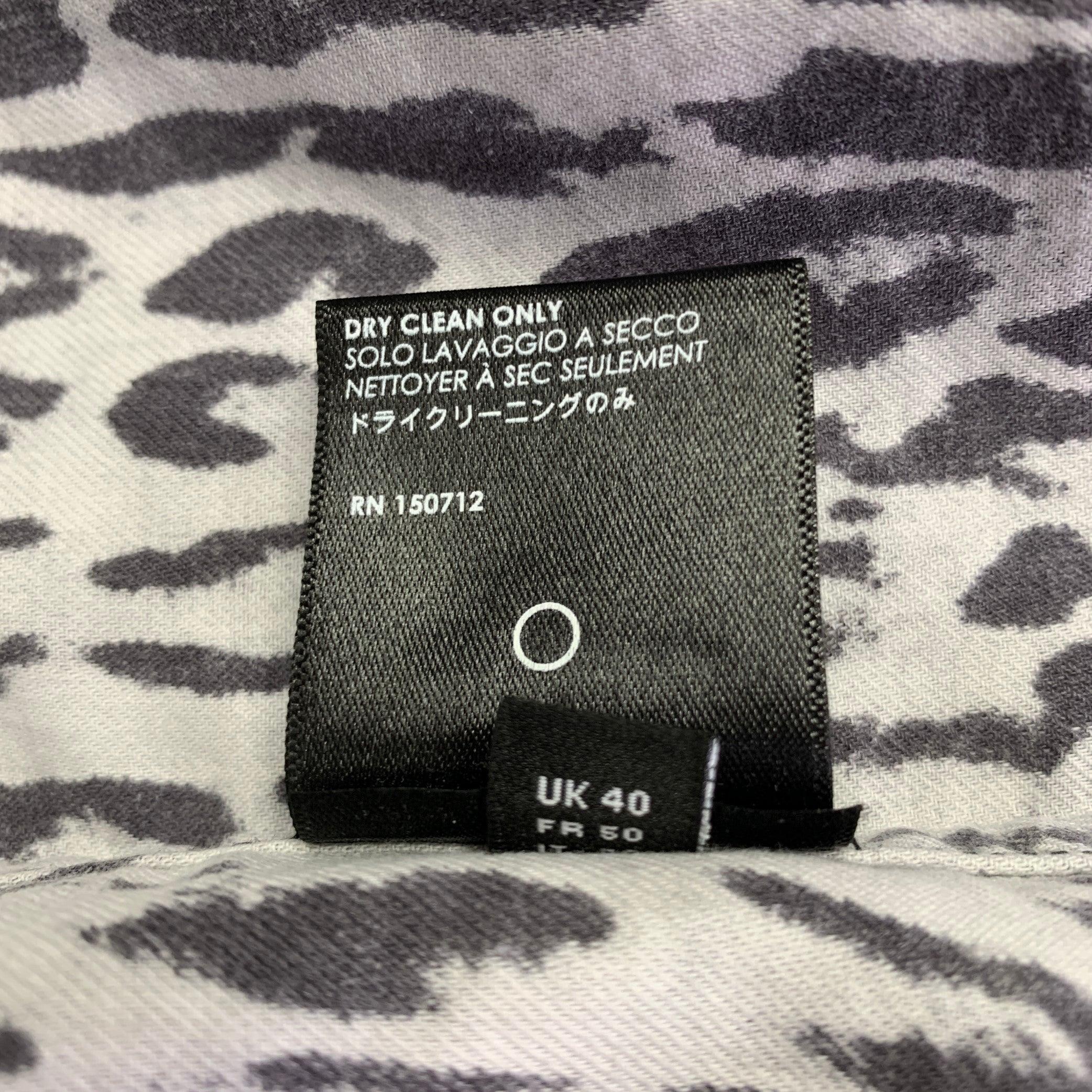 AMIRI Size L Grey Black Animal Print Cotton Button Up Long Sleeve Shirt 3