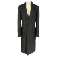 AMIRI Talla M Negro Mezcla de Poliéster Tweed Chaquetón Oculto