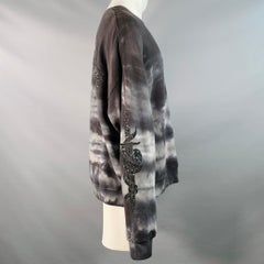 AMIRI Größe S Grau Schwarz Tie Dye Glitter Applique Baumwolle Rundhalsausschnitt Sweatshirt