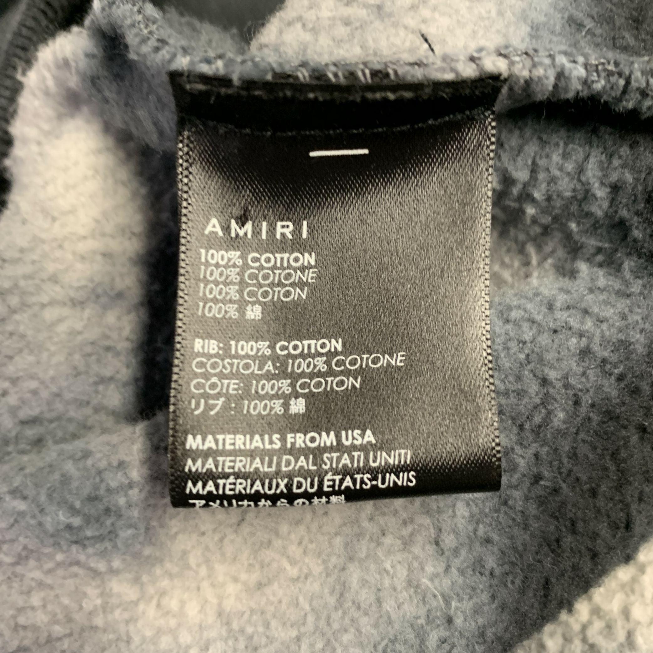 Amiri Taglia S Grigio Nero Tie Dye Glitter Applique Cotone Felpa Girocollo in vendita 5