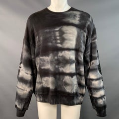 AMIRI Größe S Grau Schwarz Tie Dye Glitter Applique Baumwolle Rundhalsausschnitt Sweatshirt