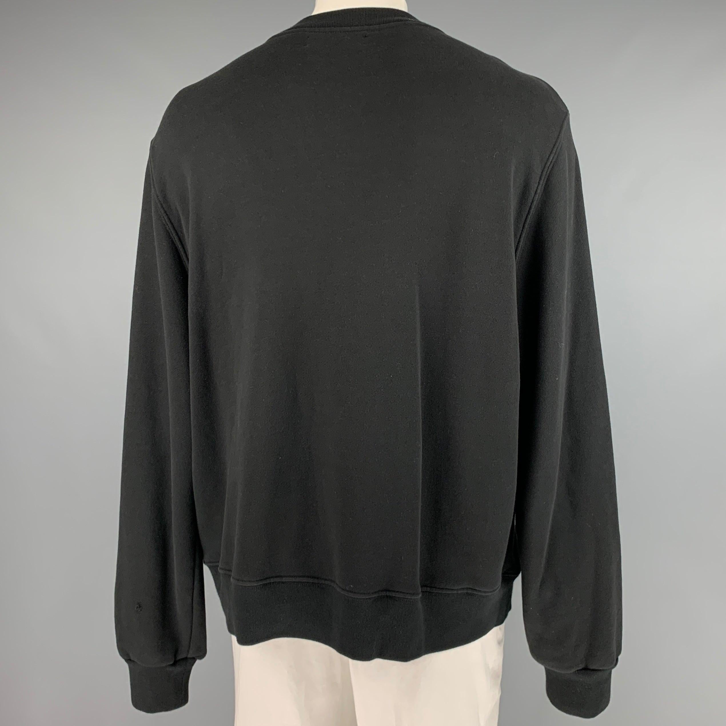 Amiri Size XL Black Graphic Cotton Crew-Neck Sweatshirt Bon état - En vente à San Francisco, CA